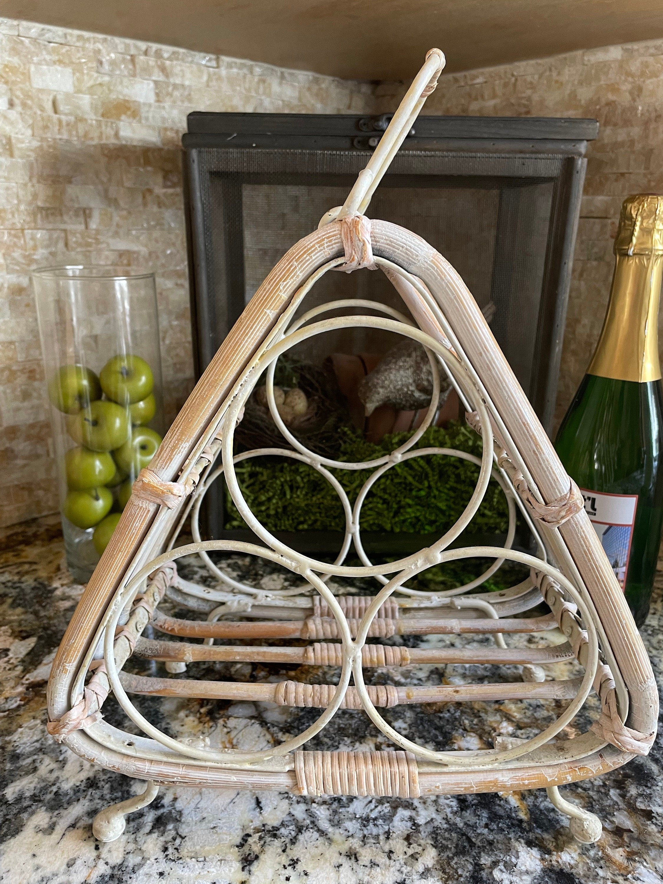 Rattan wine bottle holder sale