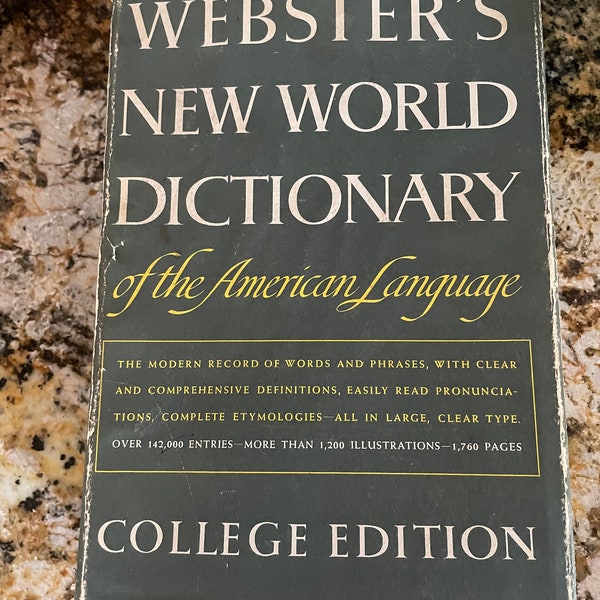 Vintage Webster's New World Dictionary Book College Edition 1968 With Dust Jacket