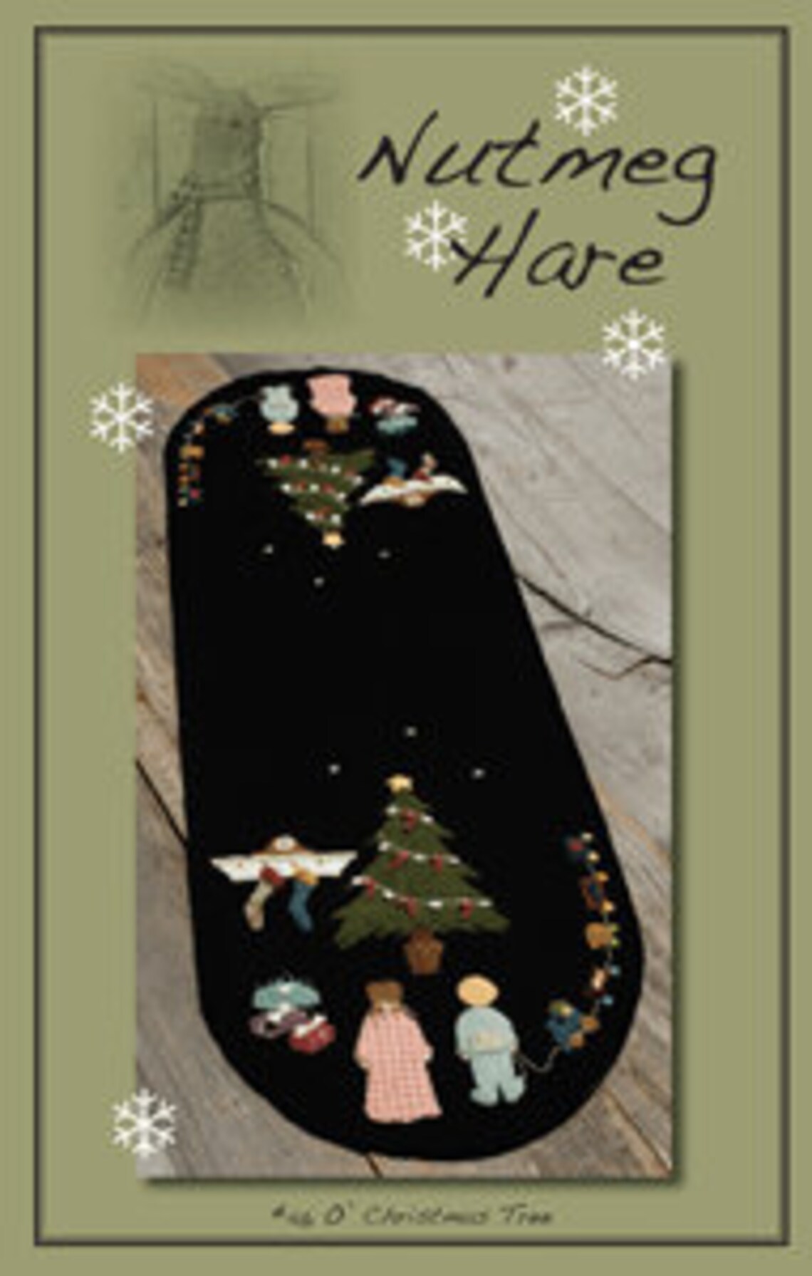 O' Christmas Tree Wool Applique Pattern Only by Nutmeg Hare Winter Wool