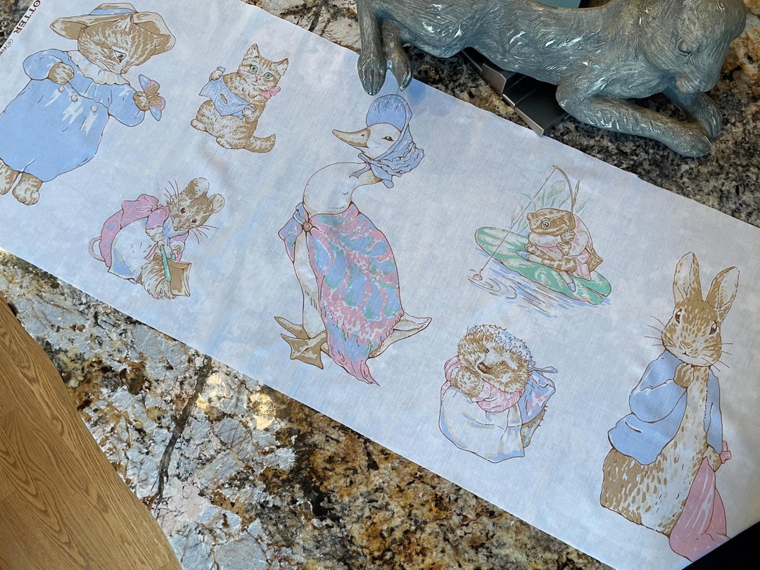 Vintage 1992 Beatrix Potter Peter Rabbit Fabric Panel by Frederick ...