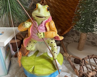 Vintage Porcelain Frog Prince Music Box - San Francisco Music