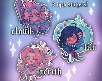 FFVII [Cloud + Aerith + Tifa] 3” Sticker Set