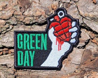Rock gift patch, concert patch, hand grenade embroidery patch, Rock iron on patch,high detailed patch, homemade green day patch