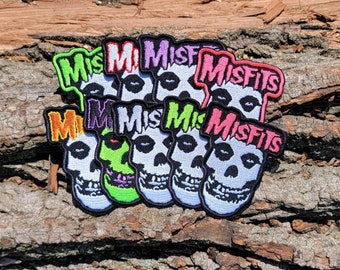 Punk rock style patch, iron on patch, horror punk patch, battle vest patch,  fiend skull patch