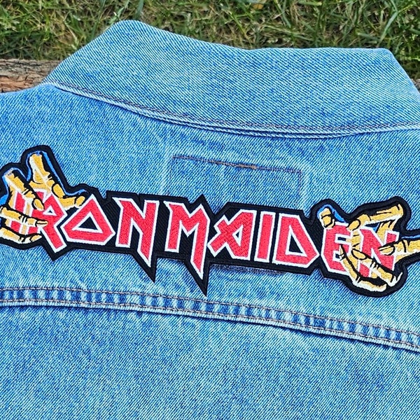 Parche bordado de heavy metal, parche termoadhesivo, parche de alta calidad, parche para coser, parche para chaqueta de batalla, parche bordado casero.