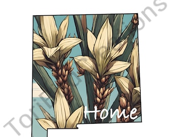 New Mexico Yucca State Flower with Home Statement