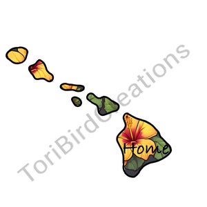 Hawaii Gelb Hibiscus State Flower mit Home Statement Digital Art