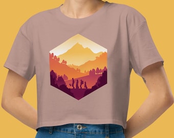 Fall Adventure d20 Crop Top, Dungeons and Dragons Crop Shirt