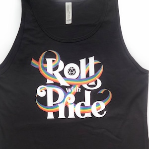 Roll With Pride Tank Top, Dungeons and Dragons Tank Top, DnD Pride Tank Top