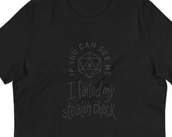 Dungeons and Dragons Stealth Check Women's T-Shirt, Geeky Rogue Shirt