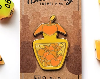 Orange Hibiscus Potion Enamel Pin, Dungeons and Dragons Enamel Pin, DnD Alchemist Pin