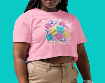 90s Dice Crop Top, Dungeons and Dragons Crop Shirt, Cute Dice Crop Shirt