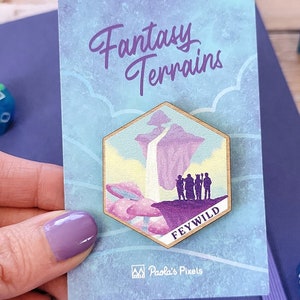 Feywild Terrain wooden pin, Dnd Enamel Pin, Tabletop RPG pin, D&D pin