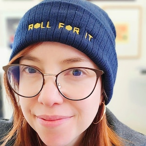 Roll For It Beanie, Dungeons and Dragons Beanie, Pathfinder Beanie, Dice Hat