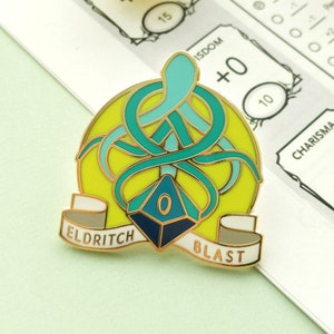 Eldritch Blast Dungeons and Dragons Pin, Warlock Dnd Enamel Pin, d20 Pin, Tabletop RPG pin, Dungeon Master Gift, D&D pin, Dnd Dice pin