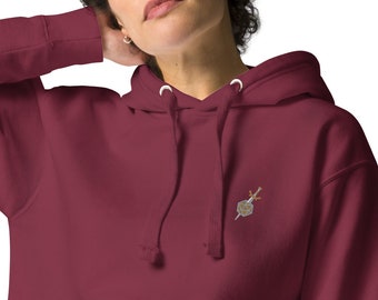 Dagger and d20 Embroidered Hoodie, Dungeons and Dragons hoodie, Subtle D&D