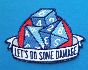 Dungeons and Dragons Patch, DnD Schaden Aufnäher, Dungeon Master Aufnäher, Dungeon Master Geschenk, Würfel Aufnäher, Let's Do Some Schadens Aufnäher