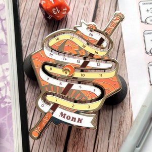 Monk Ki Point Tracker Enamel Pin, Dungeons and Dragons Pin, DnD Pin, Tabletop RPG pin, Dungeon Master Gift, D&D pin