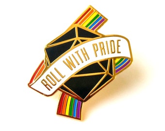 Roll with Pride Dungeons and Dragons Pin, Gaymer Dnd Enamel Pin, d20 Pin, Tabletop RPG pin, Dungeon Master Gift, D&D pin, Dnd Dice pin