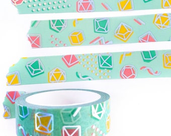 90s Dice Washi Tape, Dungeons and Dragons Washi Tape, Holo Geeky washi tape