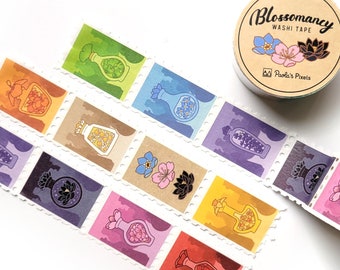 Blossomancy Stamp Washi Tape, Dungeons and Dragons Washi Tape, Potion bottle stamp washi tape