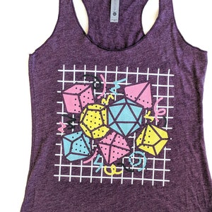 Dungeons and Dragons 90s Dice Women&#39;s Racerback Tank, Dark Version Retro Tank top