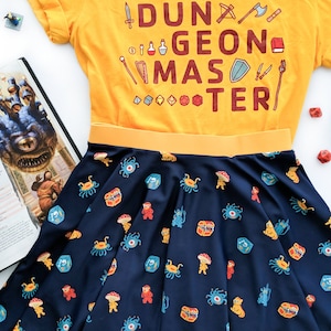 Monster Minis Skater Skirt, Dungeons and Dragons Monster Skirt, Geeky Skirt