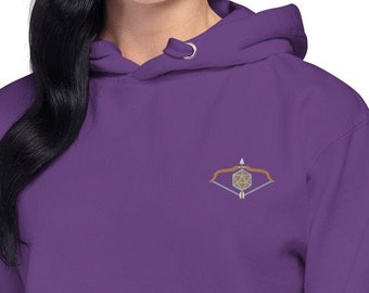 Bow and Arrow Embroidered Hoodie, Dungeons and Dragons hoodie, Subtle D&D