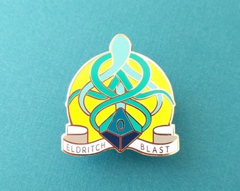 Eldritch Blast Dungeons and Dragons Pin, Warlock Dnd Enamel Pin, d20 Pin, Tabletop RPG pin, Dungeon Master Gift, D&D pin, Dnd Dice pin