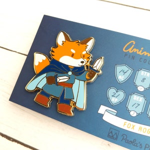 Fox Rogue Enamel Pin, Dungeons and Dragons Enamel Pin, DnD Rogue Pin