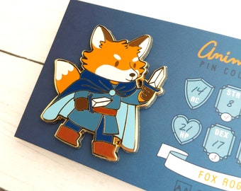 Fox Rogue Enamel Pin, Dungeons and Dragons Enamel Pin, DnD Rogue Pin