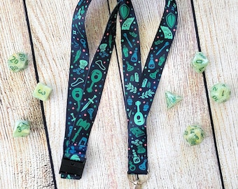 Dungeon Academia Lanyard, Dungeons and Dragons Lanyard, Geeky Lanyard