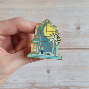 The Necromancer Window Pin, Dnd Enamel Pin, Tabletop RPG pin, D&D pin