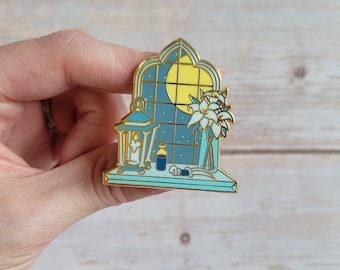 The Necromancer Window Pin, Dnd Enamel Pin, Tabletop RPG pin, D&D pin