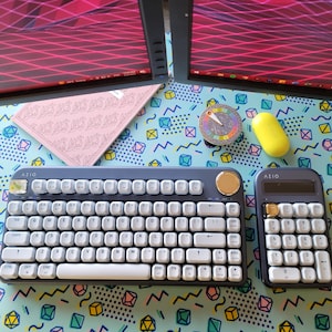90s Dice desk mat, Gamer mat, Dice Mat, Dungeons and Dragons desk mat, MTG playmat