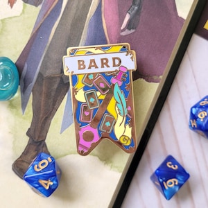 Bard Banner Enamel Pin, Dungeons and Dragons Enamel Pin, Potion pin