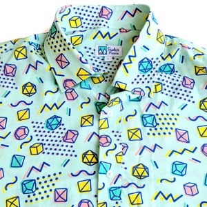 90s Dice Unisex Button Up, Dungeons and Dragons Button Up, Geeky Button Up