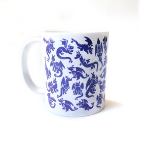 Blue Dragons Mug, Dungeons and Dragons Mug, Cute Dragon Mug, Gamer Mug image 2