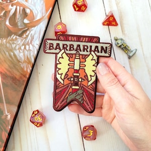 Barbarian Banner patch, Dungeons and Dragons patch, DnD patch, Dungeon Master Gift, D&D Barbarian patch, Pathfinder patch
