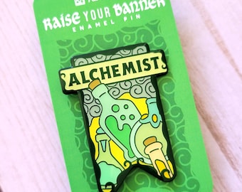 Alchemist Banner Enamel Pin: Dungeons and Dragons Potion Pin