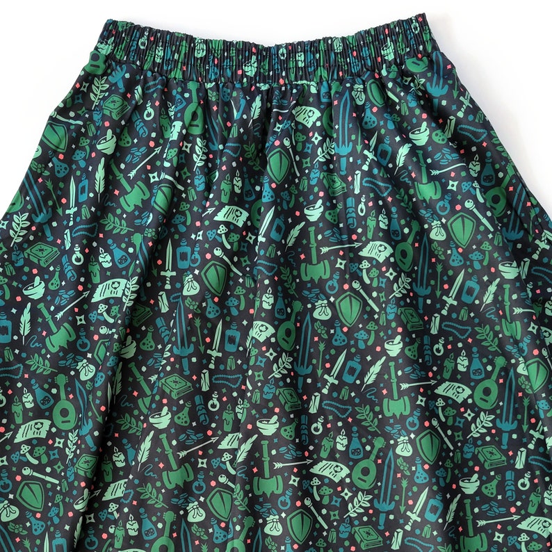 Dungeon Academia Midi Skirt, Dungeons and Dragons Skirt image 2