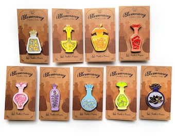 The Whole Blossomancy Collection, Dungeons and Dragons pins, Potion bottle pins