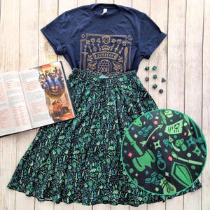 Dungeon Academia Midi Skirt, Dungeons and Dragons Skirt