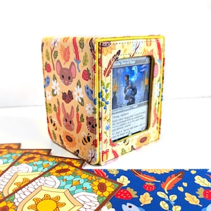 Yellow Bloomburrow Deck Storage Box, Cute Magic The Gathering Box For Your Deck, White MTG Commander Box