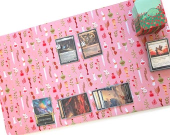 Tapete de juego de lanzador de hechizos, Tapete de juego bonito de MTG, Tapete de juego rosa de Magic: The Gathering