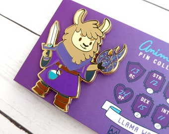 Llama Warlock Enamel Pin with Glitter, Dungeons and Dragons Enamel Pin, DnD Warlock Pin