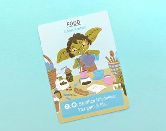 Coffee Food Token, Magic The Gathering Token, Cute Goblin Token, Not AI