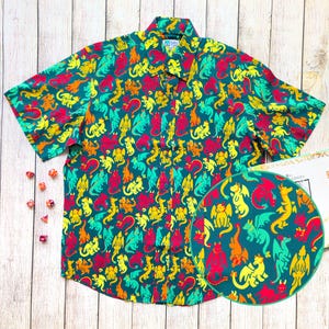 Dragons Unisex Button Up, Dungeons and Dragons Button Up, Geeky Button Up, DnD Hawaiian Shirt