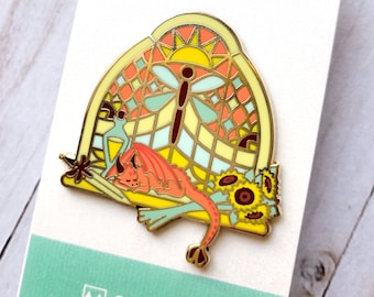 Summer Warlock Window Pin, Dnd Enamel Pin, Tabletop RPG pin, D&D pin