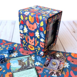 Bloomburrow Deck Storage Box, Cute Magic The Gathering Box For Your Deck, Blue MTG Commander Box